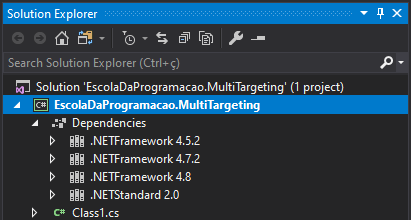 Projeto multi-targeting com novas dependências-configuradas